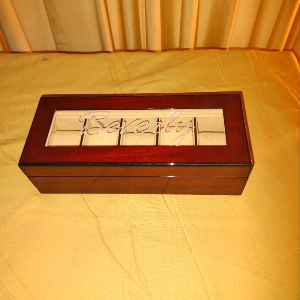 Inscription Wooden Watch Case